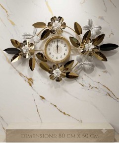 120 x 54 cm wall clock gold color